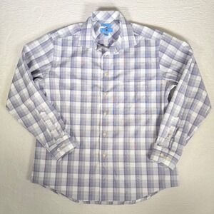 Egara Mens Non‎ Iron Slim Fit Plaid Button Down Shirt Long Sleeve XL 17 17 1/2